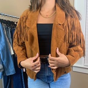 Vintage fringe leather jacket